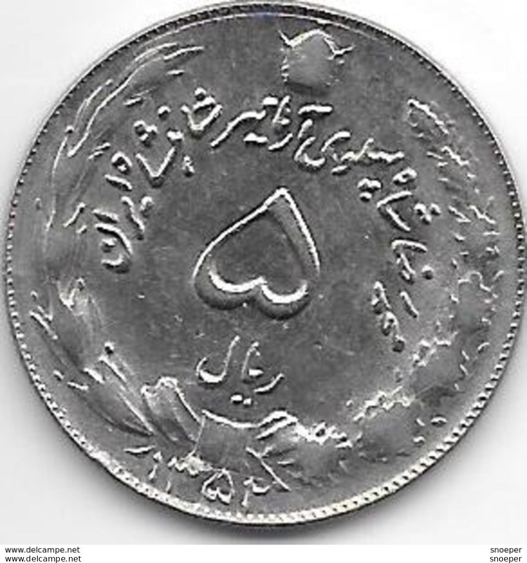 *iran 5 Rials SH1352 Km 1176   VF+ - Iran