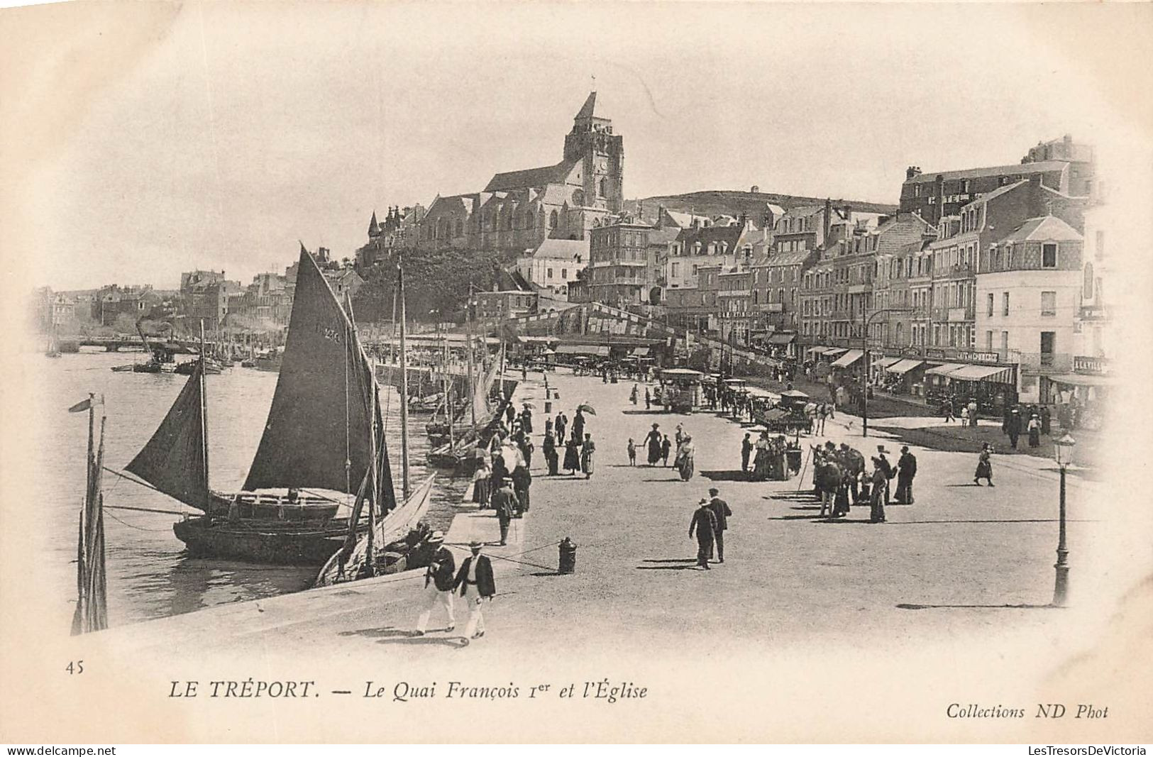 FRANCE - Le Treport - Le Quai François Ler Et église - Carte Postale Ancienne - Le Treport