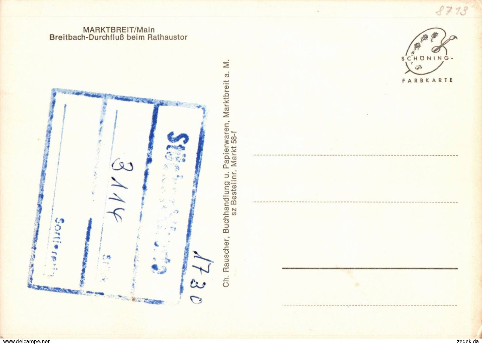 H0137 - Marktbreit - Verlag Schöning Stückzahlkarte - Kitzingen