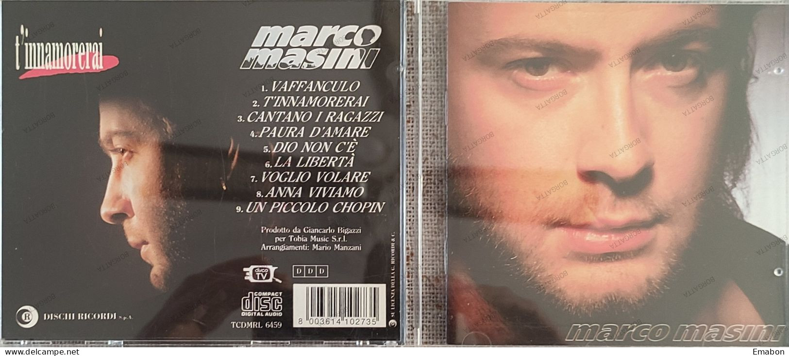 BORGATTA - ITALIANA  - Cd MARCO MASINI - T' INNAMORERAI  - DISCHI RICORDI 1993 -  USATO In Buono Stato - Autres - Musique Italienne