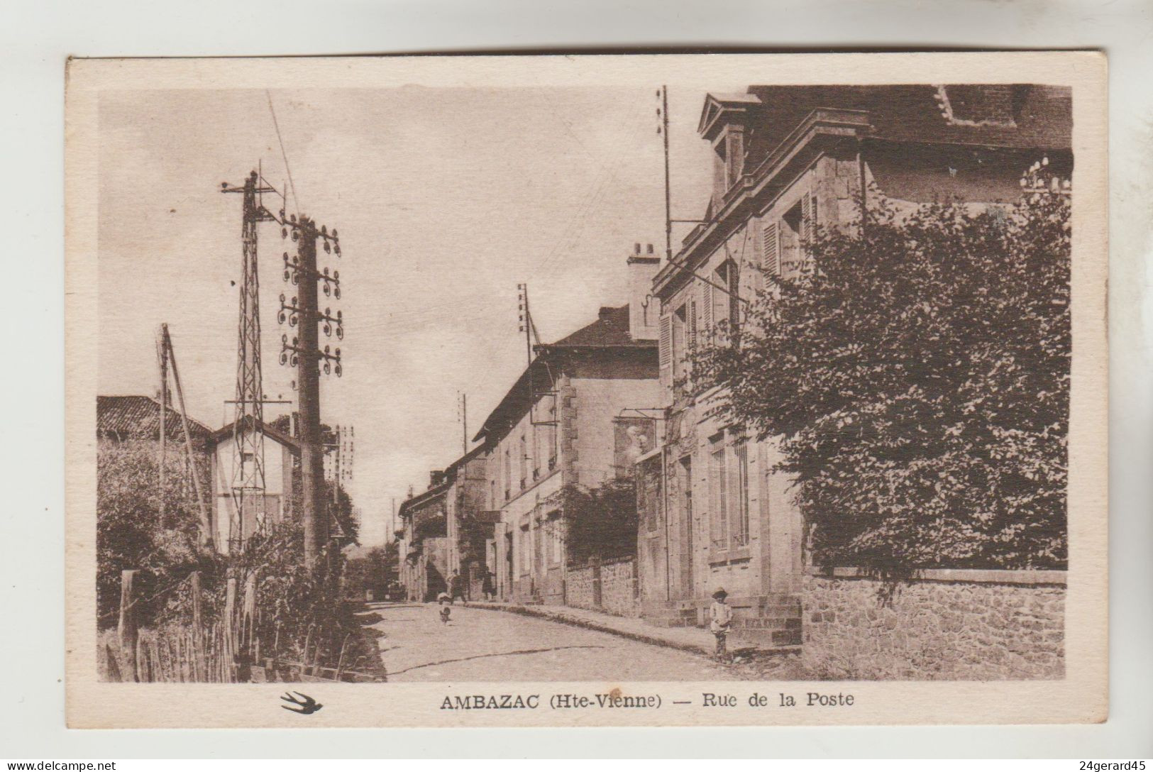 CPSM AMBAZAC (Haute Vienne) - Rue De La Poste - Ambazac