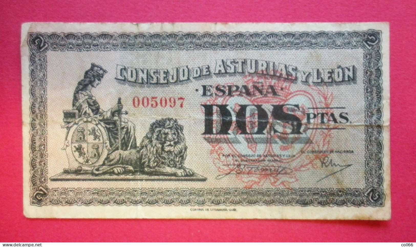 1936-37 Lot De 3 Billets Monnaie Locale Consejo De Asturias Y Léon 2 Pesetas 1 Peseta 25 Centimos Dos Scanné - Other & Unclassified