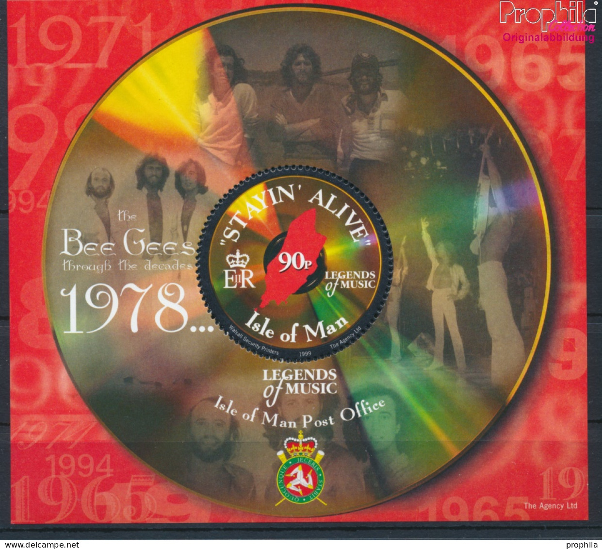 GB - Isle Of Man Block37 (kompl.Ausg.) Postfrisch 1999 Bee Gees (10301516 - Man (Ile De)