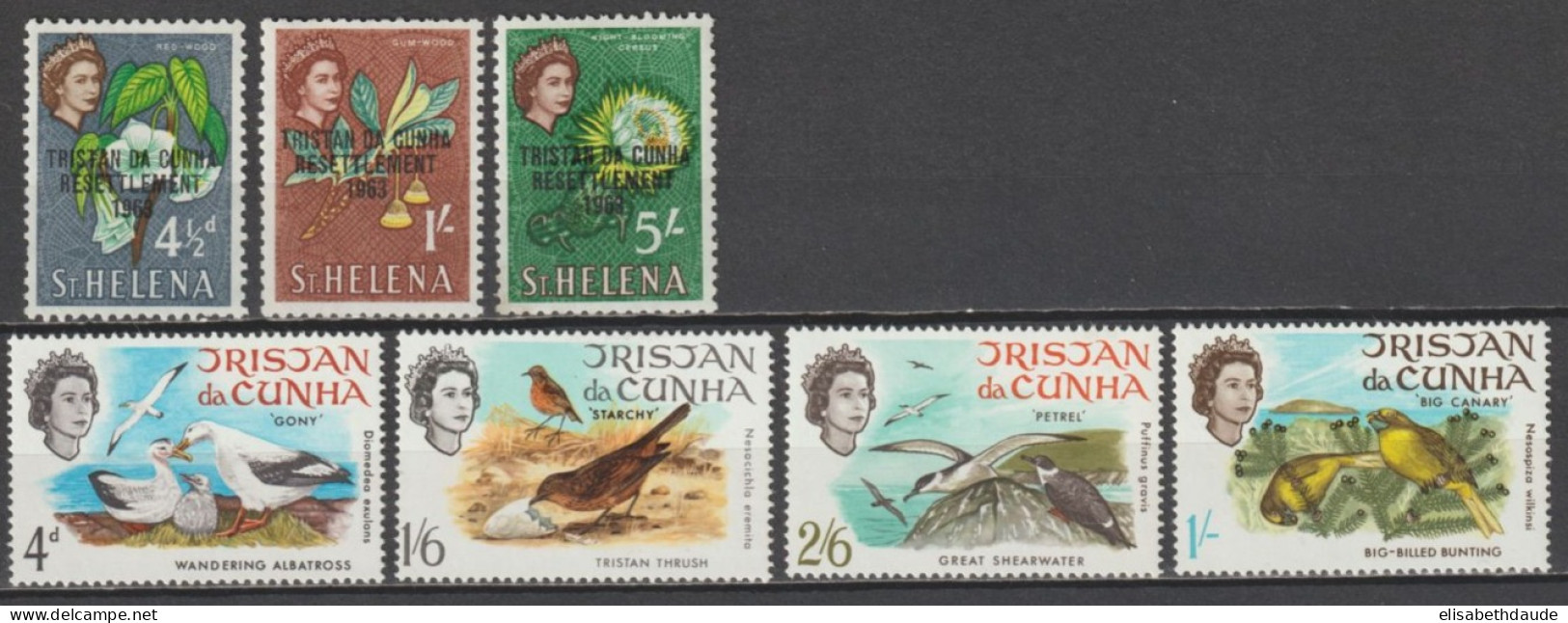 TRISTAN DA CUNHA - 1963/1968 - YVERT N° 59+63+66+ SERIE 116/119 **/* MNH/MLH - COTE = 18 EUR. - FAUNE ET FLORE - - Tristan Da Cunha