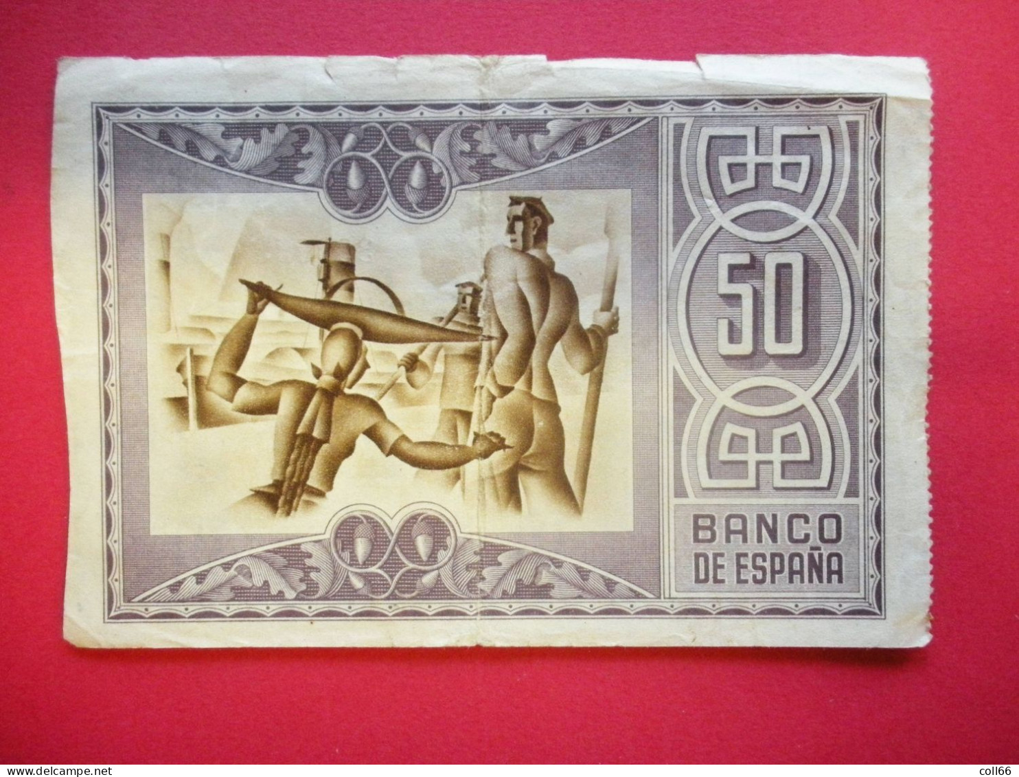 1937 Lot De 2 Billetes El Banco De Espana Bilbao Locale 50 & 25 Pesetas Dos Scanné - Other & Unclassified