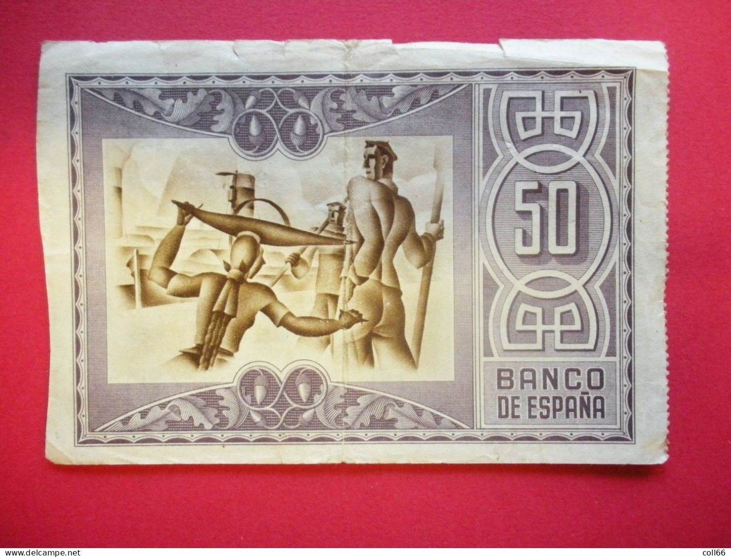 1937 Lot De 2 Billetes El Banco De Espana Bilbao Locale 50 & 25 Pesetas Dos Scanné - Andere & Zonder Classificatie