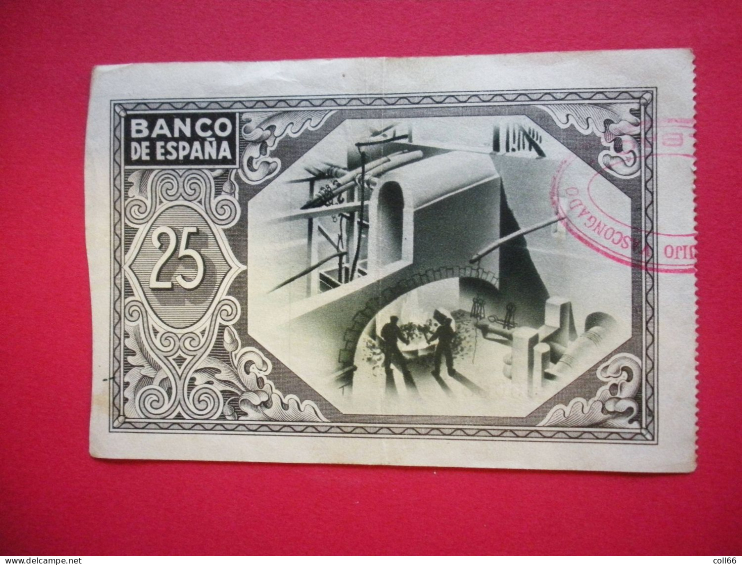 1937 Lot De 2 Billetes El Banco De Espana Bilbao Locale 50 & 25 Pesetas Dos Scanné - Andere & Zonder Classificatie