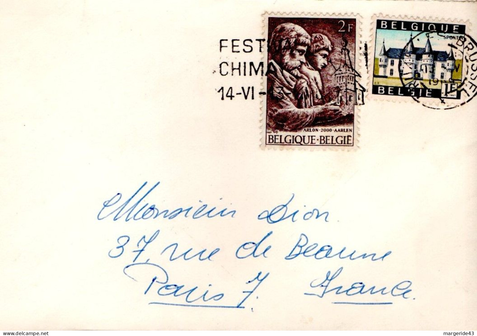 BELGIQUE AFFRANCHISSEMENT COMPOSE SUR LETTRE POUR LA FRANCE 1969 - Cartas & Documentos