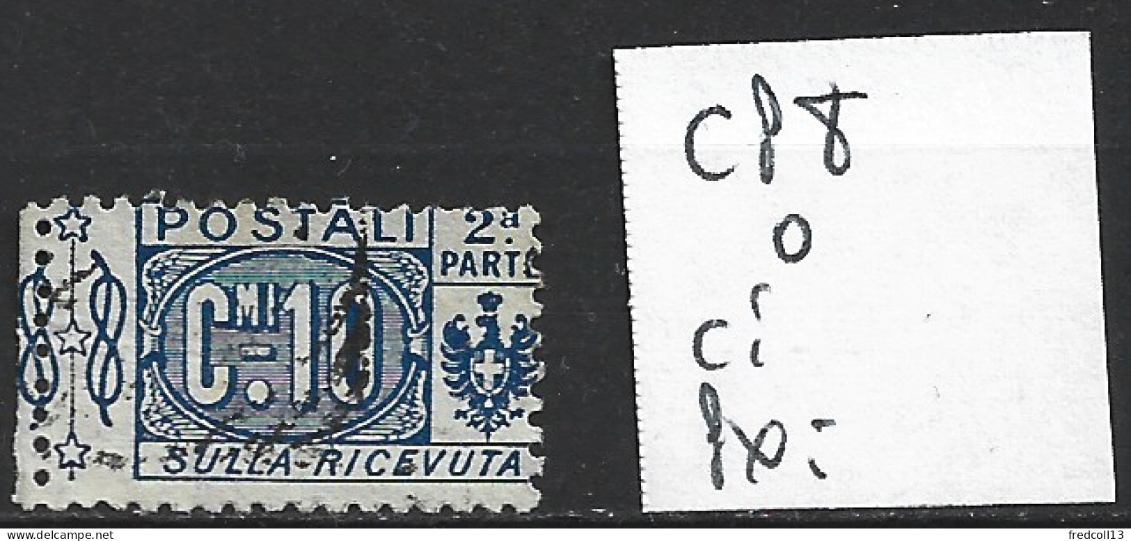 ITALIE COLIS POSTAUX 8 Oblitéré Côte 0.30 € - Postal Parcels