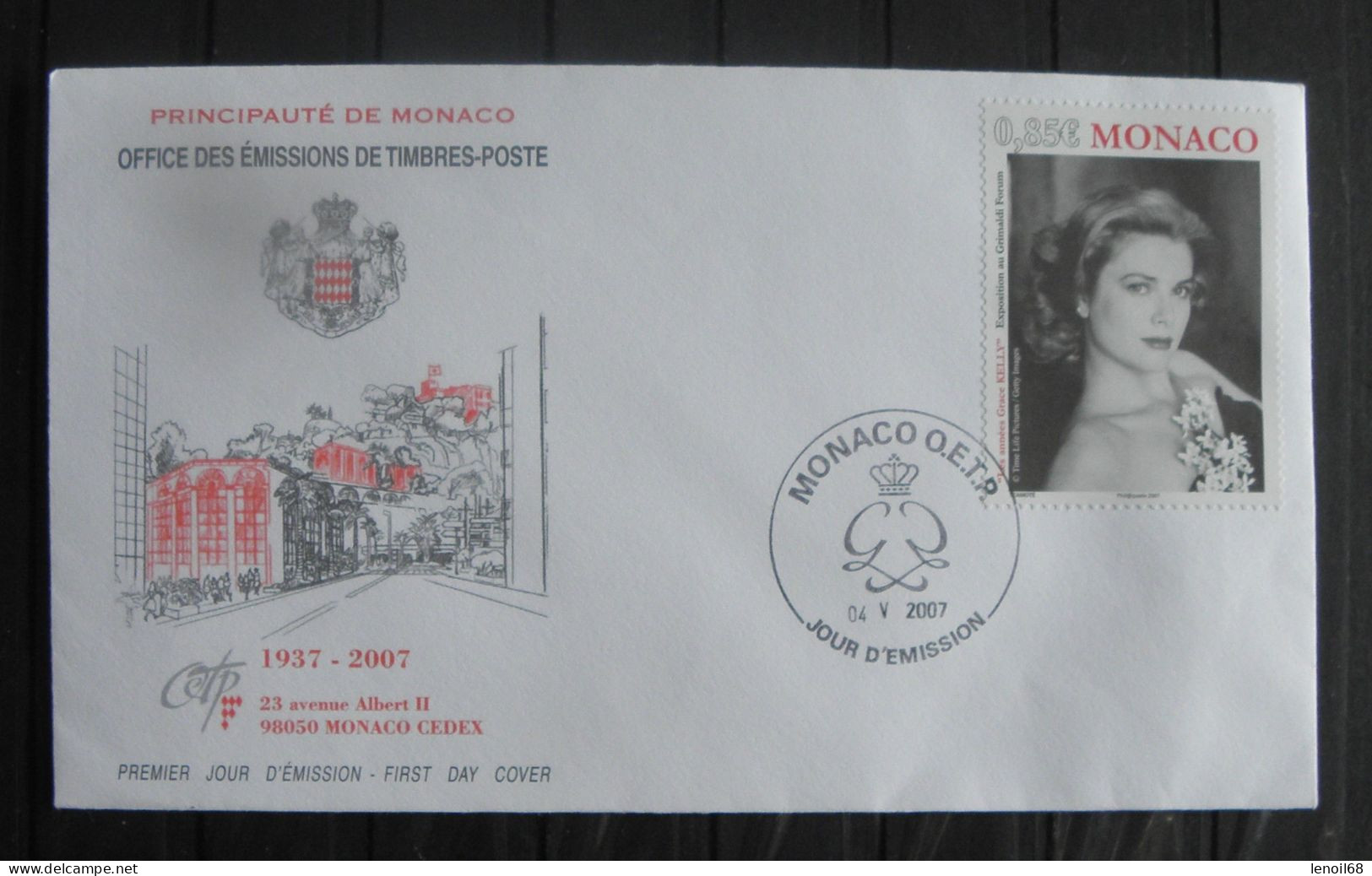 Enveloppe 1er Jour Monaco Timbre N° 2596 Les Années Grace Kelly, Exposition Au Grimaldi Forum Oblitération 04.05.2007 - Poststempel