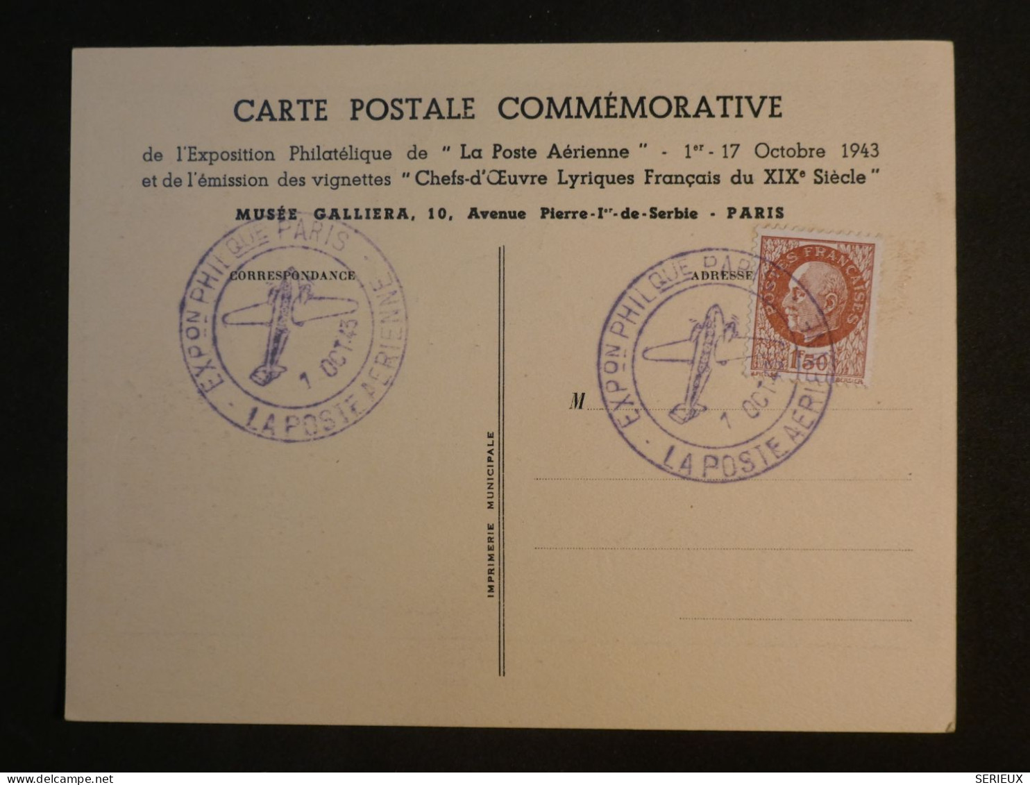 DI 9 FRANCE   BELLE LETTRE  1943     ++ AFF. INTERESSANT+++ - 1927-1959 Cartas & Documentos