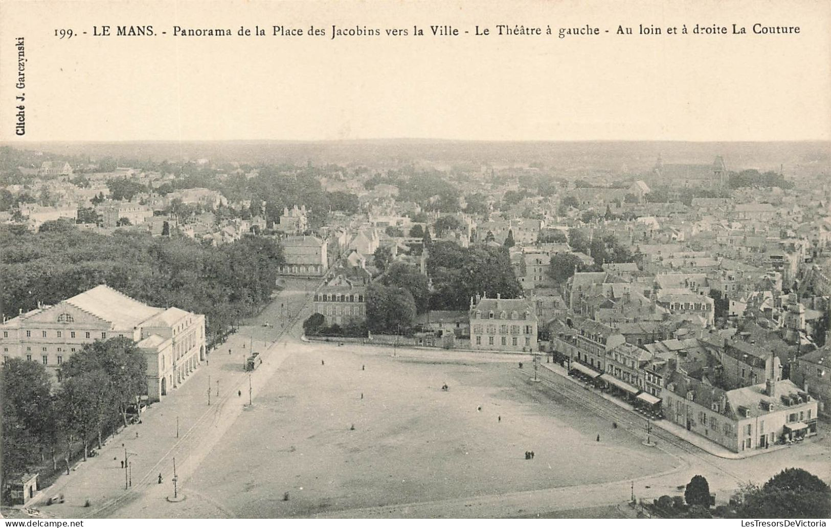 FRANCE - Le Mans - Panorama De La Place Des Jacobins Vers La Ville - Le Théâtre à Gauche  - Carte Postale Ancienne - Le Mans
