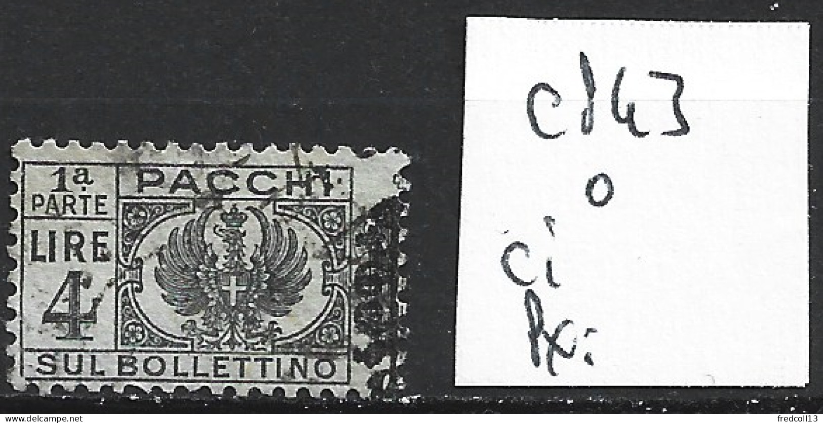 ITALIE COLIS POSTAUX 43 Oblitéré Côte 0.15 € - Pacchi Postali