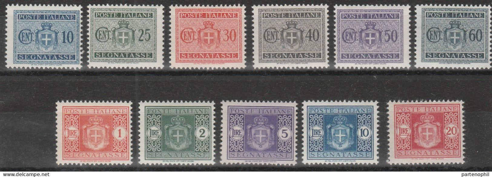 181  Luogotenenza  1945 - Segnatasse Con Nuovo Stemma N. 86/96. Cat. € 250,00. MNH - Ongebruikt