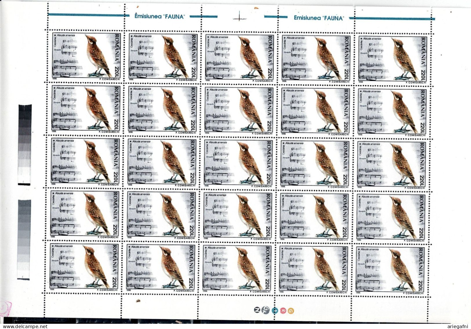 ROMANIA 1996 FAUNA SET OF 6 FULL SHEETS MI No 5208-13 MNH VF!! - Ganze Bögen