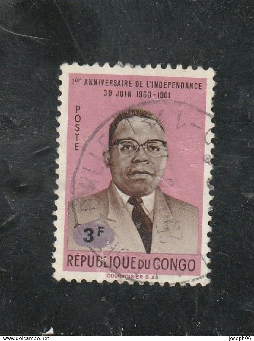 CONGO  Brazzaville  1964  Y. T. N°  KASAVUBU    Oblitéré - Oblitérés