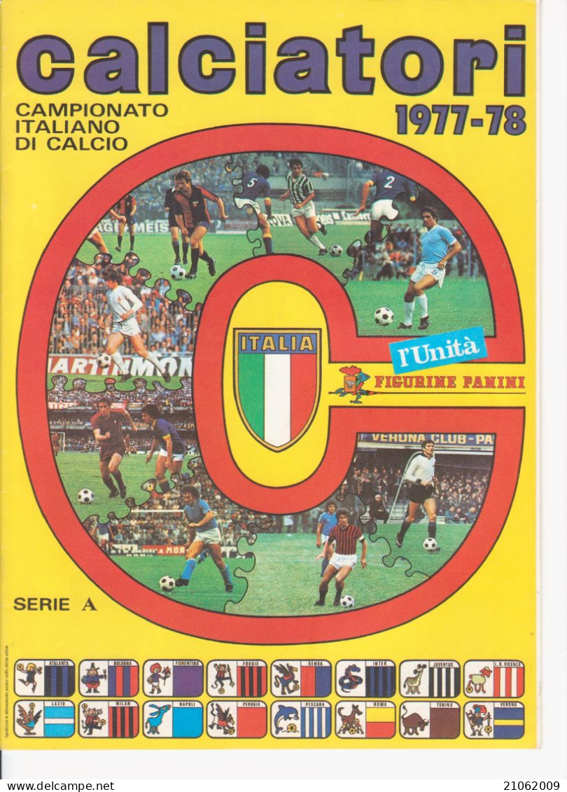 ALBUM CALCIATORI PANINI 1977-78 RISTAMPA L'UNITA' - SOLO SERIE A - Deportes
