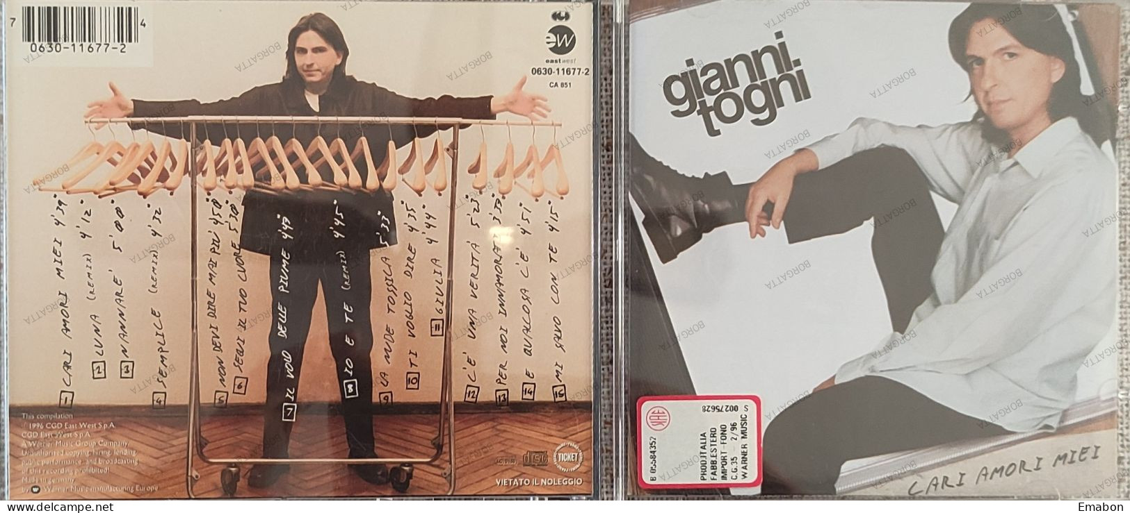 BORGATTA - ITALIANA  - Cd GIANNI TOGNI - CARI AMORI MIEI - CGD EAST 1996 -  USATO In Buono Stato - Altri - Musica Italiana