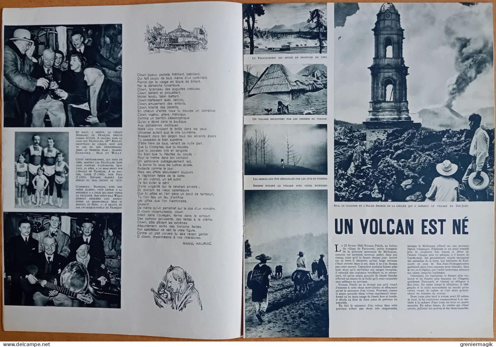 France Illustration N°173 05/02/1949 Procès Kravchenko/Jean-Pierre Wimille/Volcan Paricutin/Fratellini/Gauguin à Tahiti