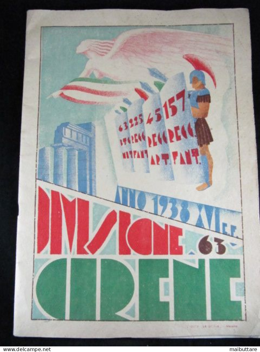 Numero Unico Divisione CIRENE 1938 Della 63^ Divisione Cirene Di Fanteria, Tutto Illustrato Con Nomi Degli Ufficiali - Weltkrieg 1939-45