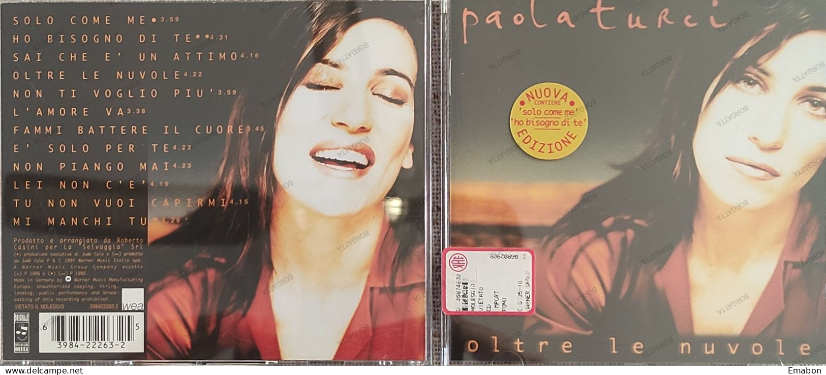 BORGATTA - ITALIANA  - Cd PAOLA TURCI - OLTRE LE NUVOLE - WARNER MUSIC 1997 -  USATO In Buono Stato - Altri - Musica Italiana