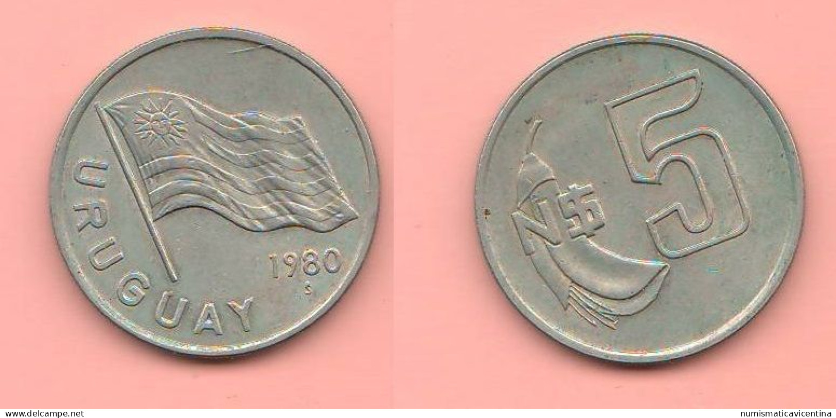 Uruguay 5 New Pesos 1980 Nickel Coin  ∇5 South America States - Uruguay