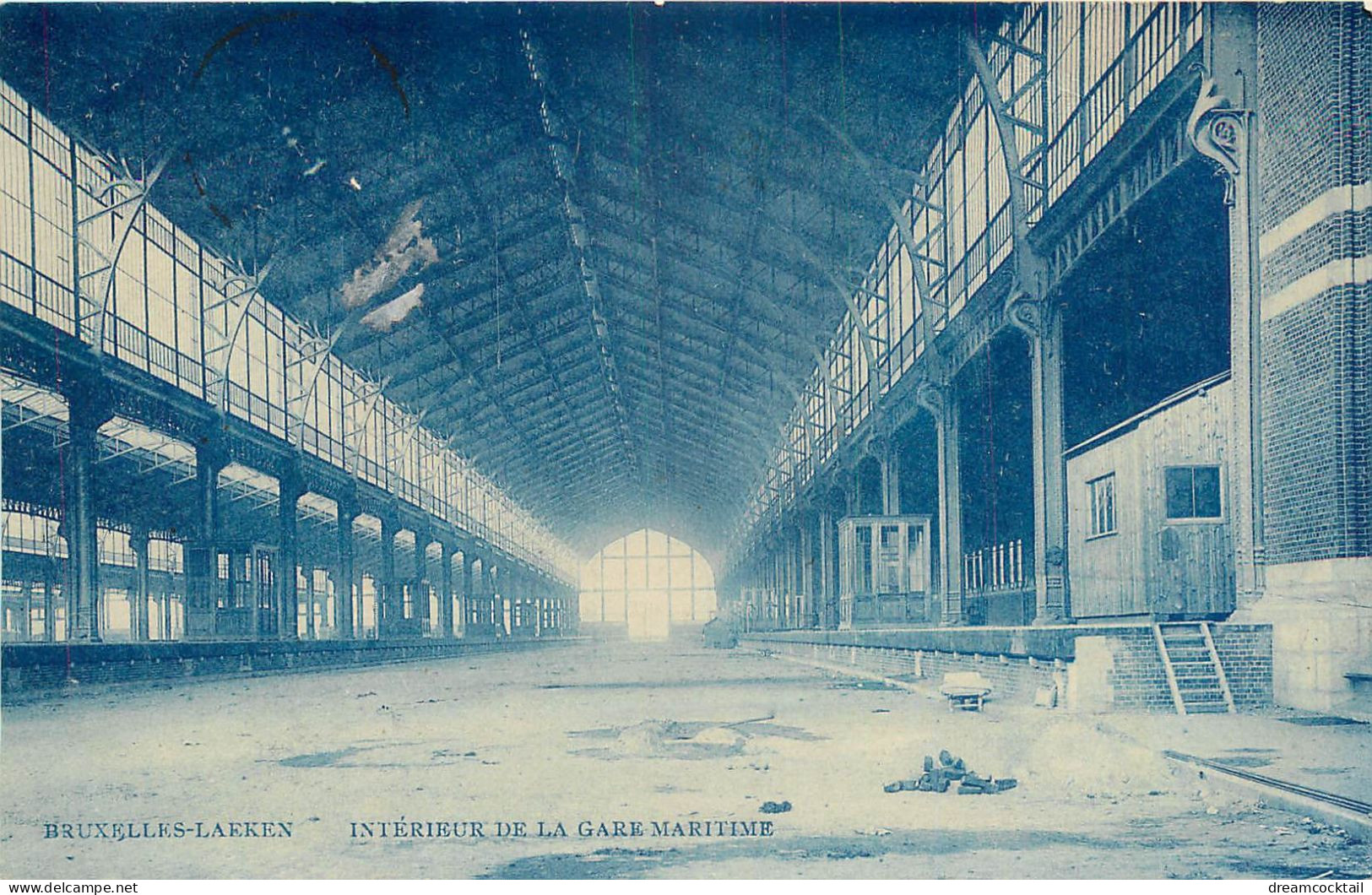 (RIAS) BRUXELLES. Intérieur De La Gare Maritime Déserte 1910 - Istituzioni Internazionali