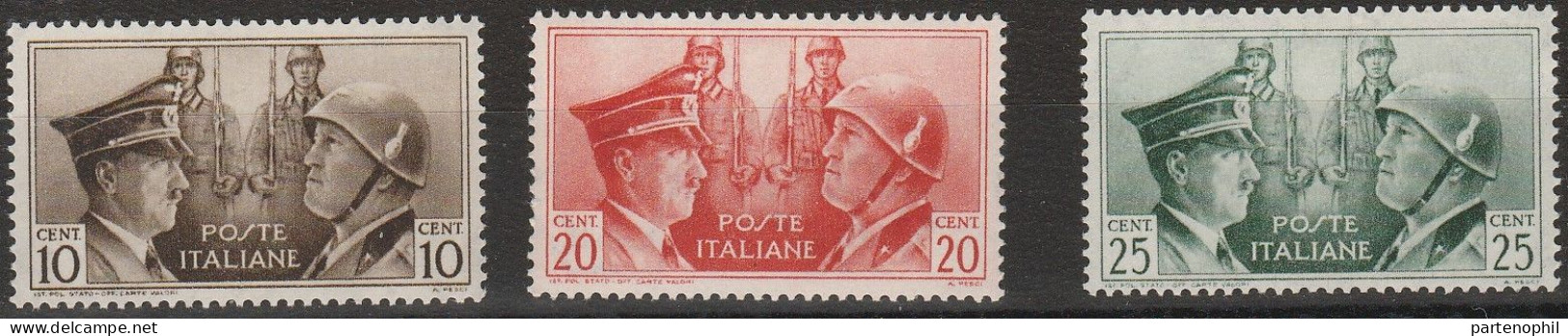 153 Italia Regno - 1941 - Asse, Non Emessi N. 457A/457C. Cert. Todisco. Cat. € 500,00. MNH - Propaganda Di Guerra