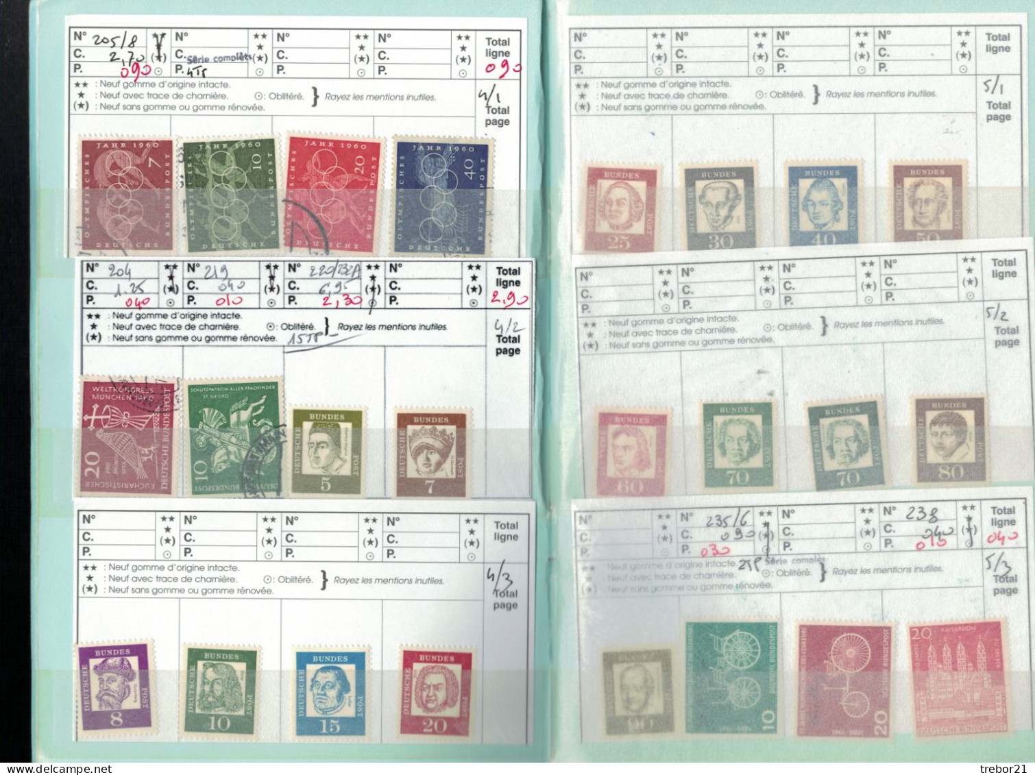 - ALLEMAGNE - BUNDESPOST . Cote Yvert = 170 €uros - Collections (en Albums)