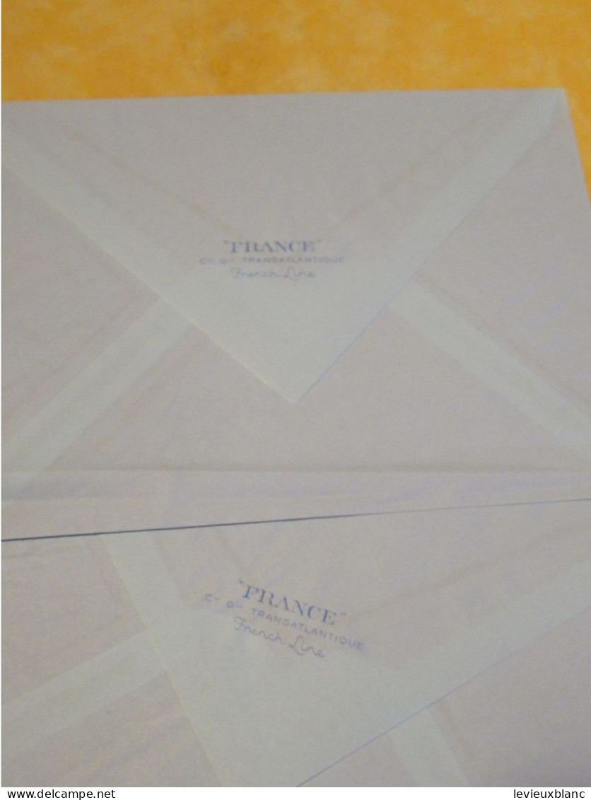 2 Enveloppes Anciennes  /(Vierges)/ Paquebot "FRANCE" / Cie Gén. Transatlantique/ 1962             TIMB165 - Other & Unclassified