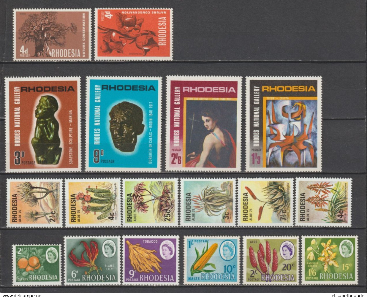 RHODESIE SUD - 1964/1975 - LOT ** MNH - COTE = 38.5 EUR - FLORE ... - Rhodesië (1964-1980)