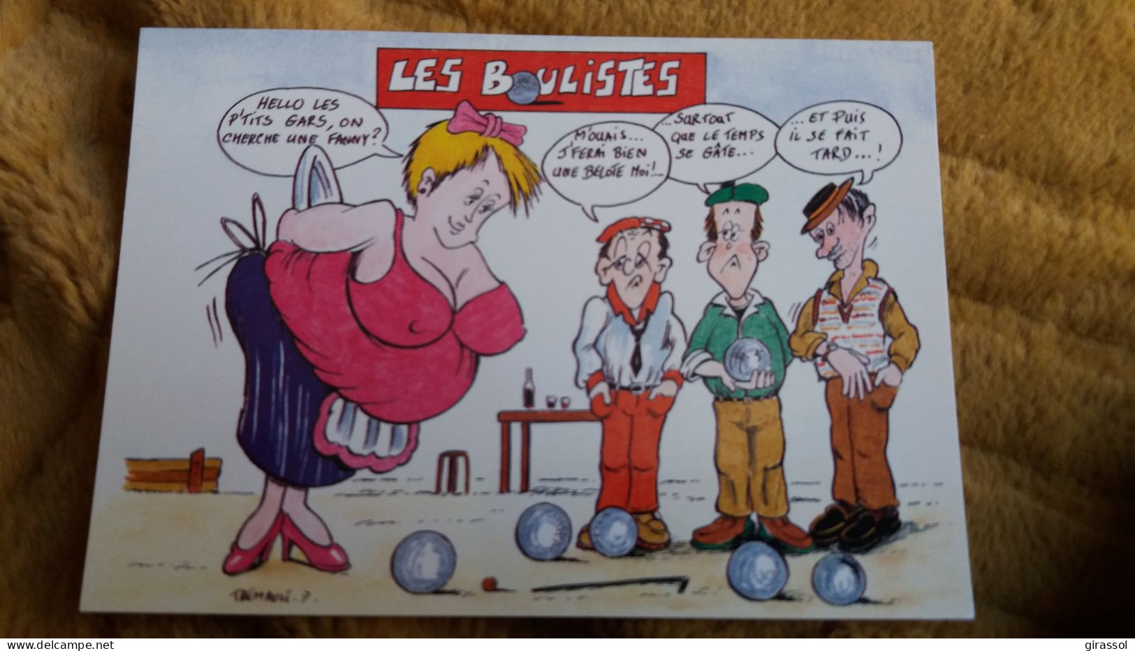 CPM PETANQUE JEUX DE BOULES DESSIN ILLUSTRATEUR TREMAULT HUMOUR LES BOULISTES GROSSE FANNY  BOULE 1 - Bowls