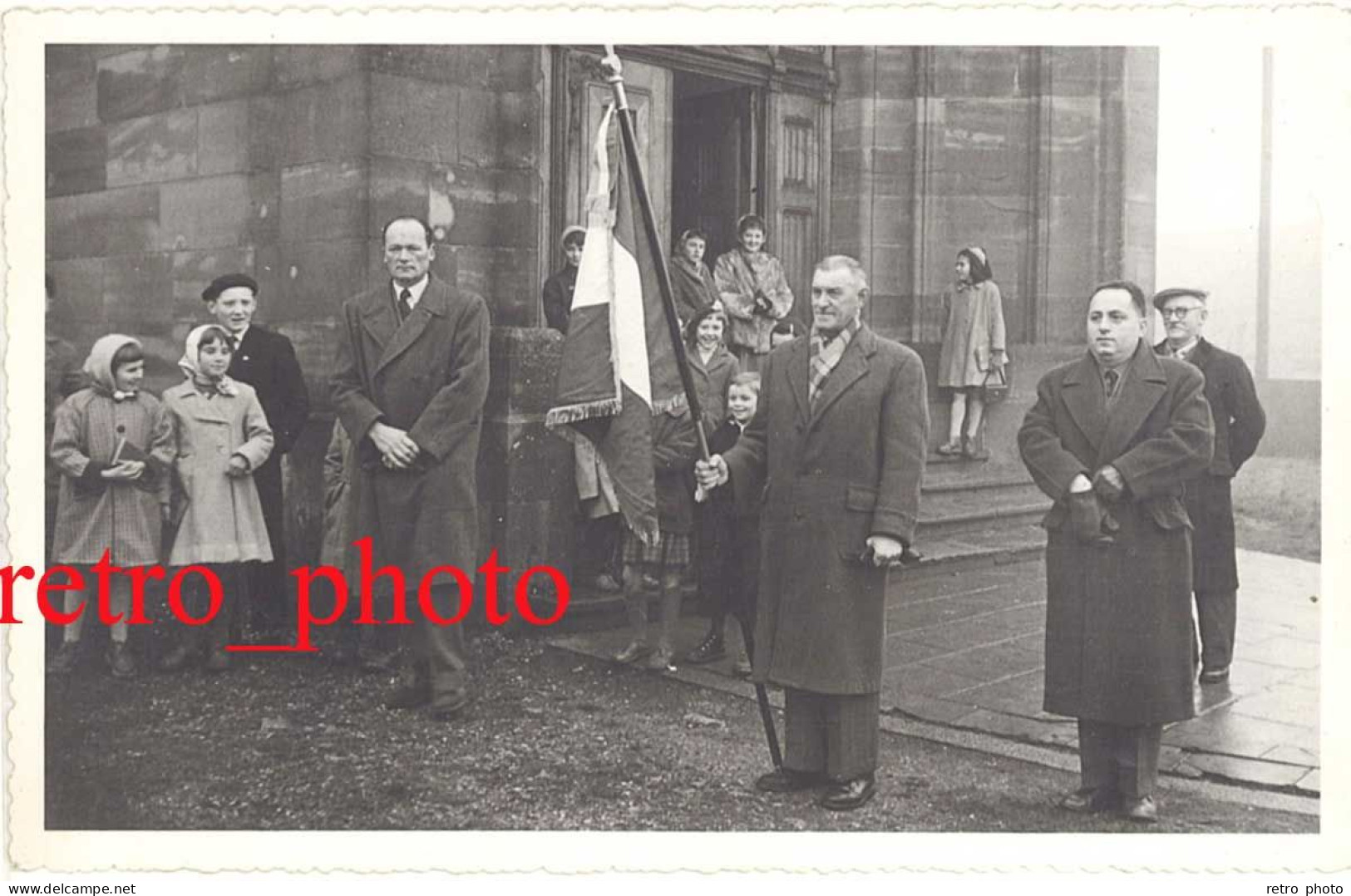 Carte, 67 – Photo G. Haus Rothau – Cérémonie, Drapeau - Rothau