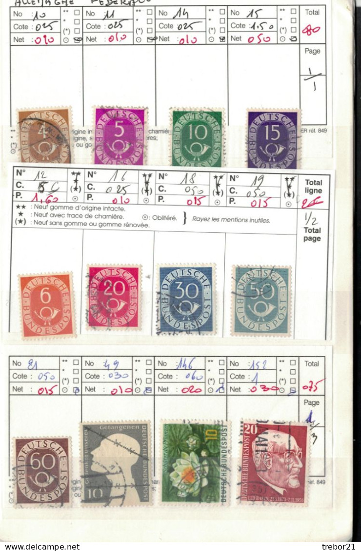 - ALLEMAGNE - BUNDESPOST . Cote Yvert = 140 €uros - Collections (en Albums)