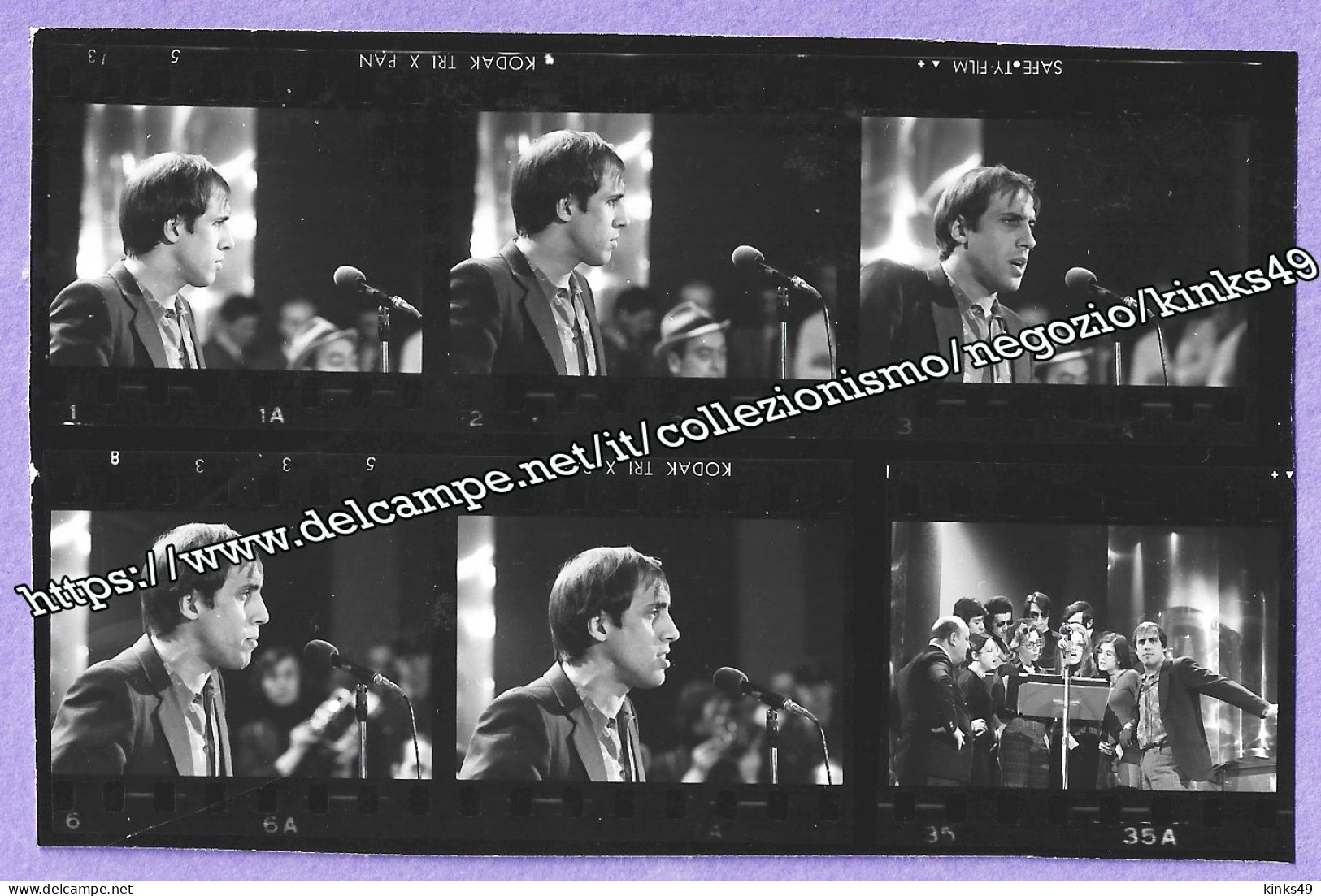 877> ADRIANO CELENTANO Clan = Provino Fotografico Stampa A Contatto ORIGINALE Fine Anni '60 - Photographs