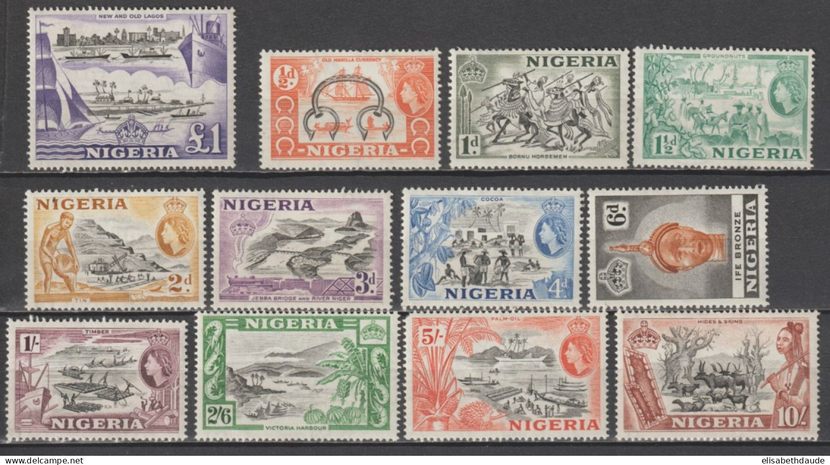 NIGERIA - 1953 - SERIE YVERT N°76/87 ** MNH - COTE = 80 EUR - - Nigeria (...-1960)