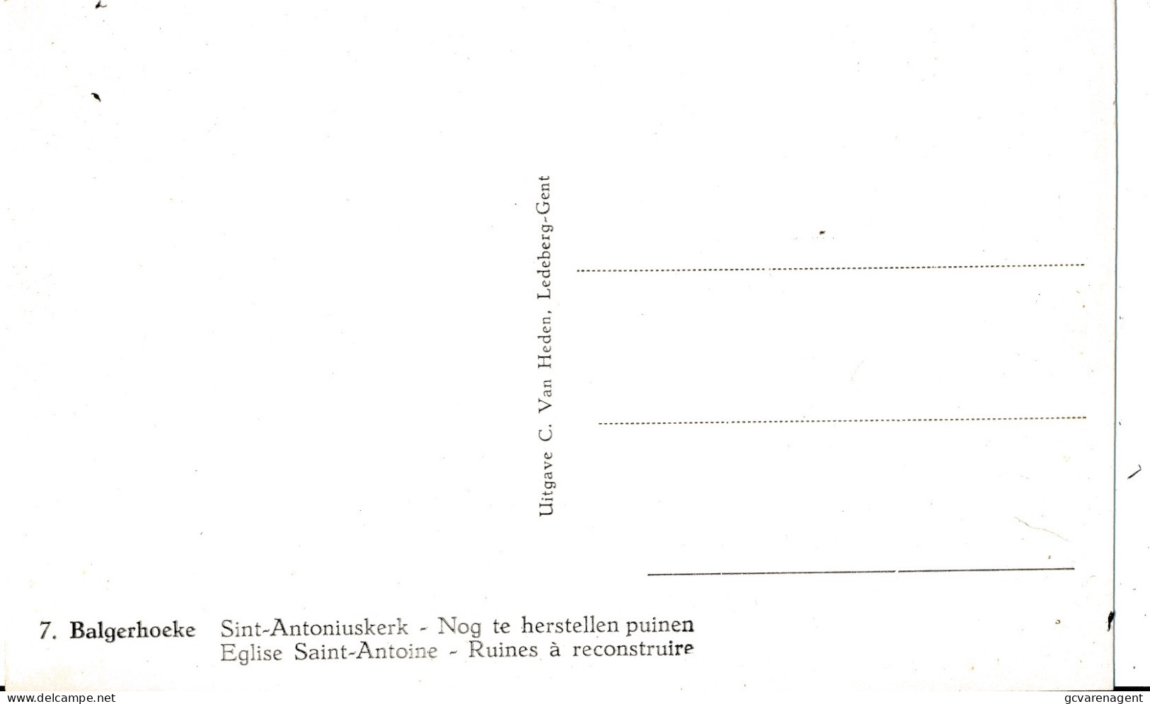 BALGERHOEKE   SINT ANTONIUSKERK   NOG TE HERSTELLEN PUINEN    2 SCANS - Eeklo