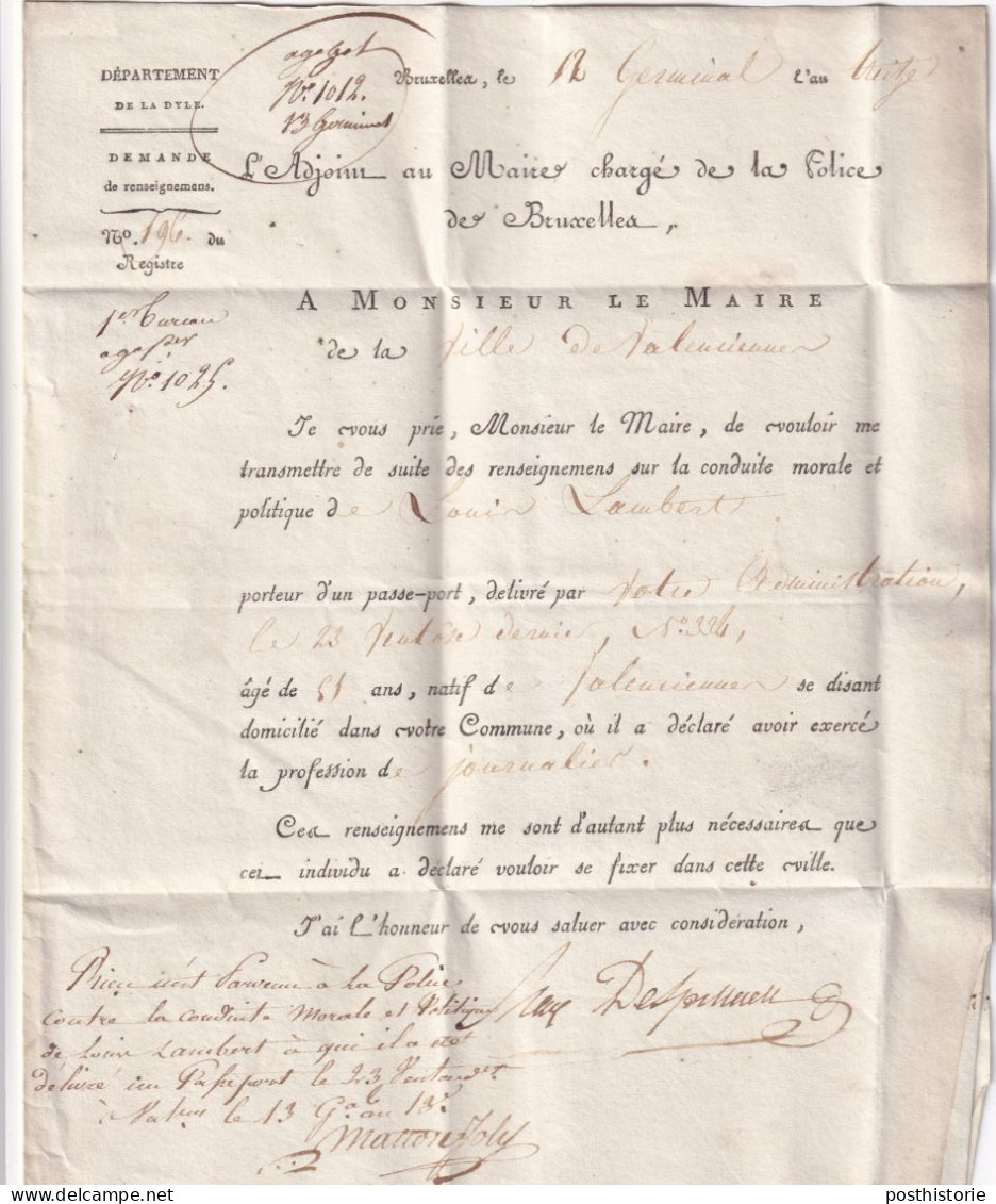 Brief 12 Maart 1813 Bruxelles - 1794-1814 (Periodo Frances)