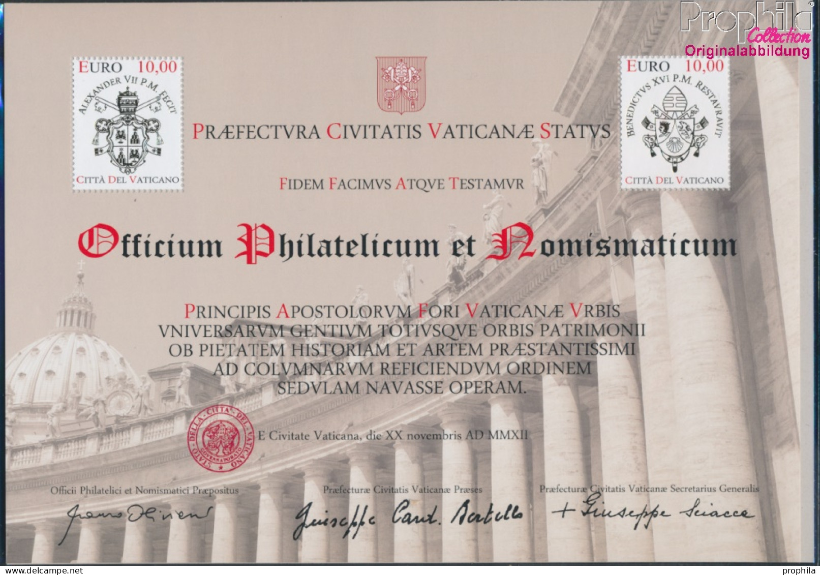 Vatikanstadt Block39 (kompl.Ausg.) Postfrisch 2012 Kolonnaden Petersplatz (10331483 - Unused Stamps
