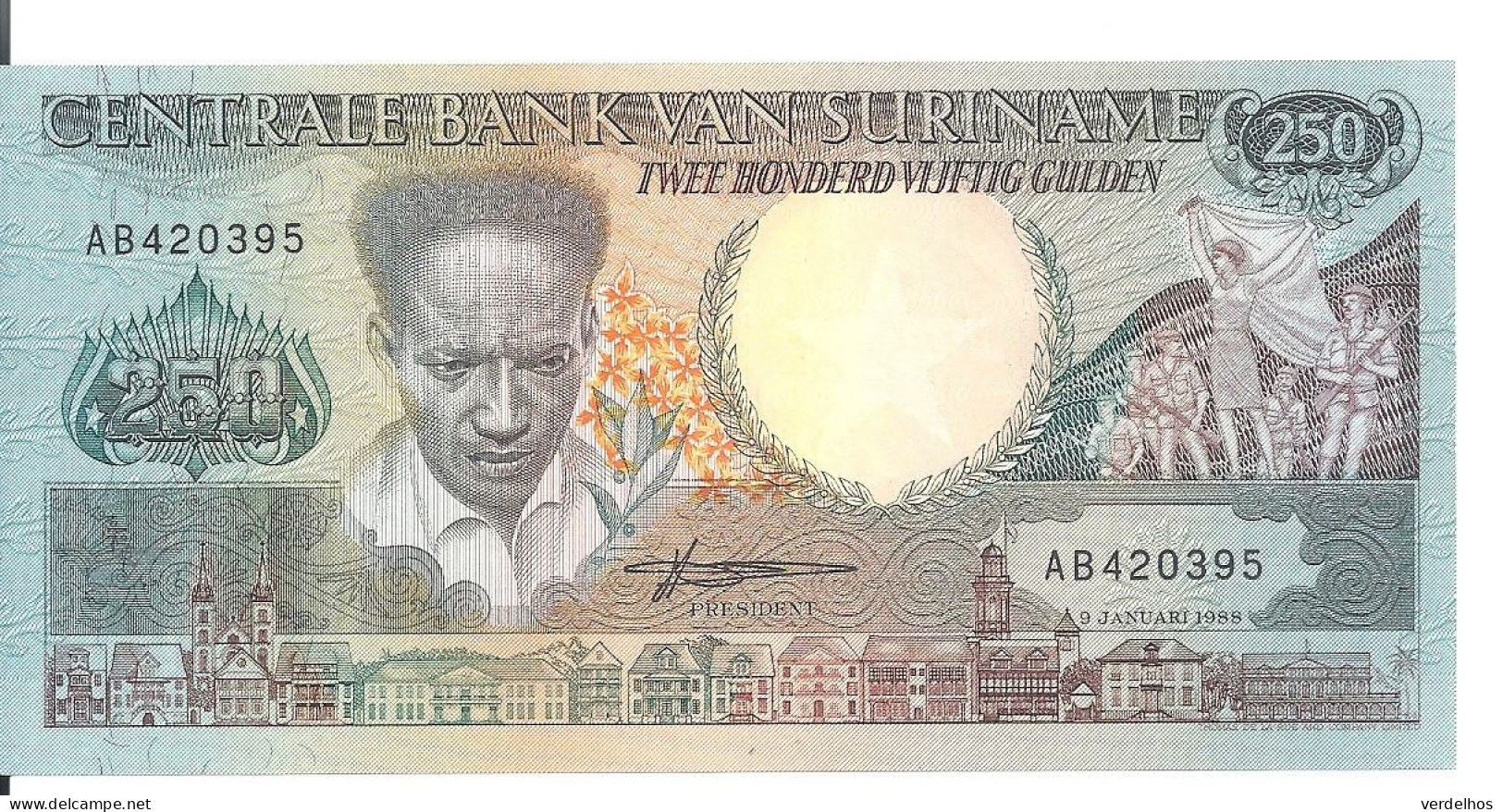 SURINAME 250 GULDEN 1988 UNC P 134 - Suriname