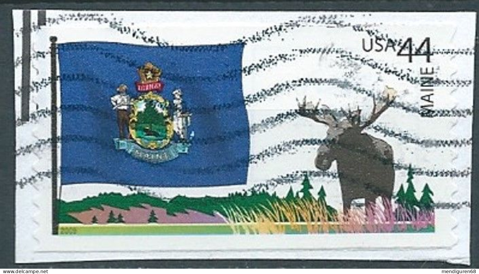 VERINIGTE STAATEN ETATS USA 2008 SET 3-FLAGS OF OUR NATION: MAINE USED ON PAPER SC 4295 YT 4178 MI 4515 SG 4971 - Usados