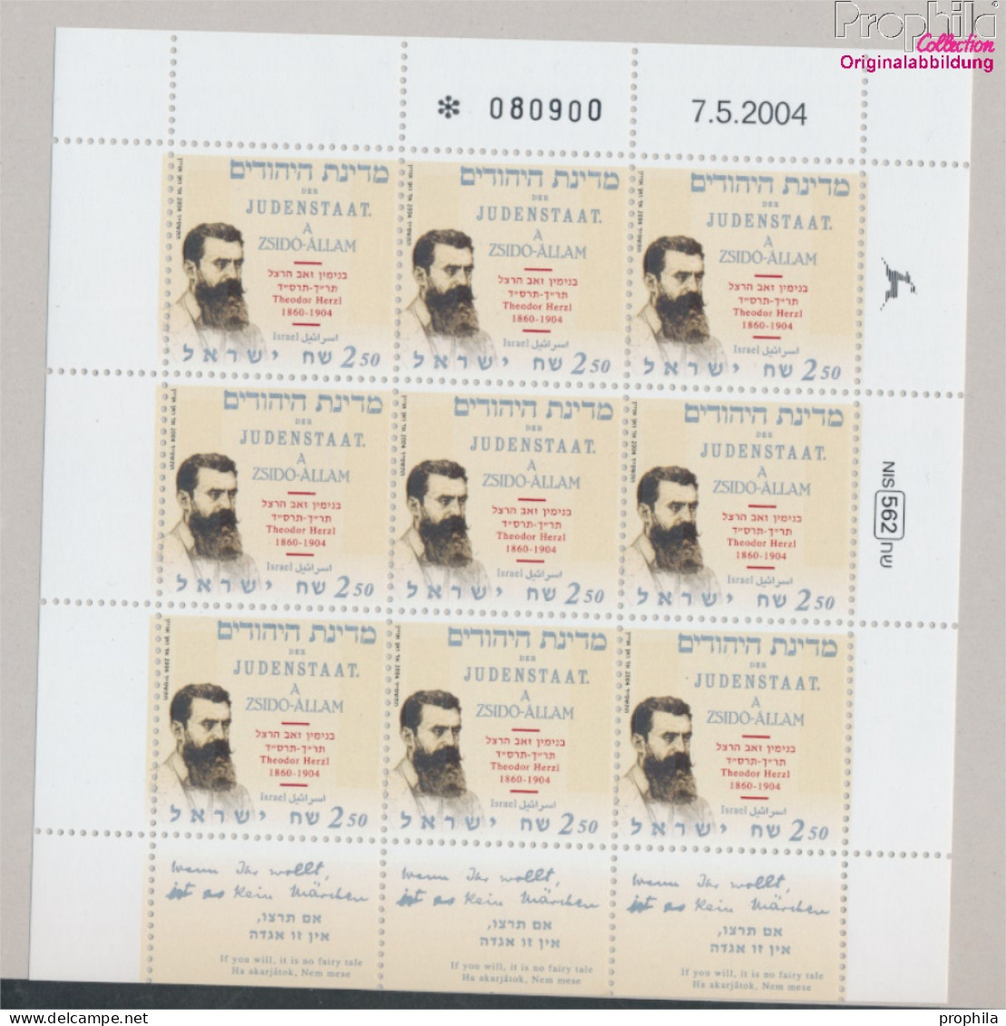 Israel 1786Klb Kleinbogen (kompl.Ausg.) Postfrisch 2004 Theodor Herzl (10331683 - Ungebraucht (ohne Tabs)