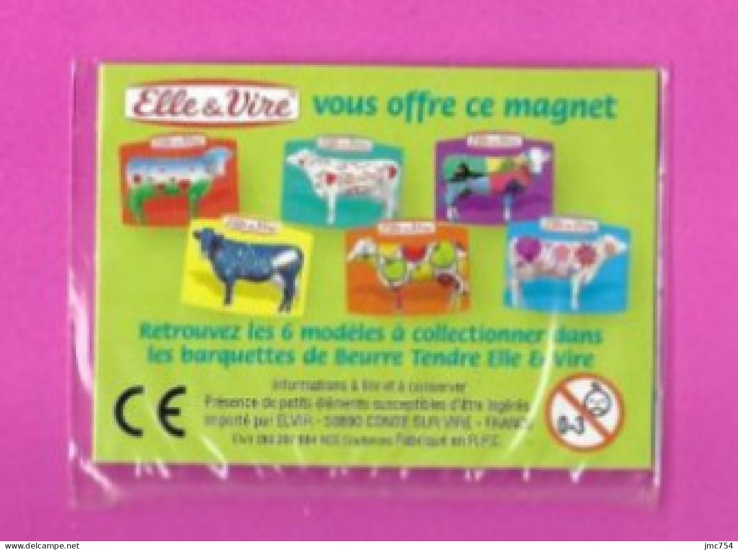 Magnet Publicitaire.   Beurre Tendre Elle & Vire.   Série Complète De 6 Vaches. - Publicitaires