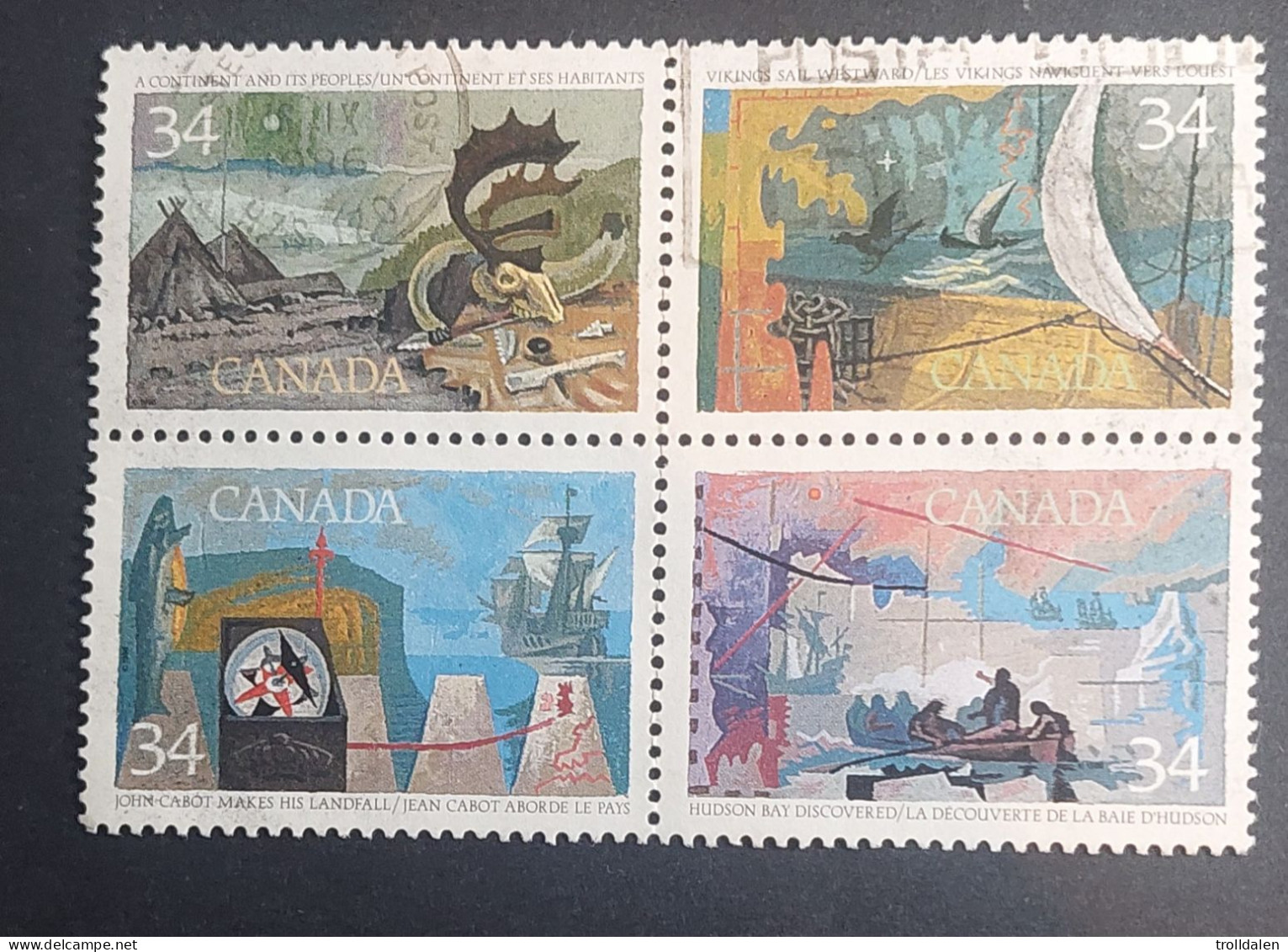 Exploration Of Canada ,1986 , Block , Used - Used Stamps