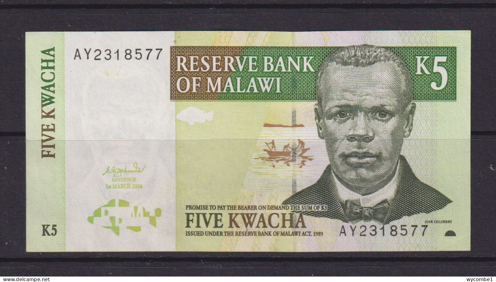 MALAWI -  2004 5 Kwacha UNC/aUNC  Banknote - Malawi