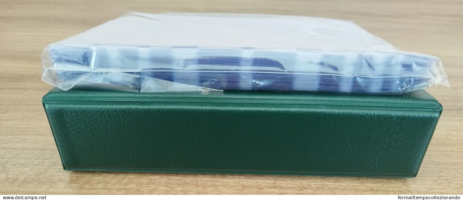 raccoglitore verde con 50 fogli trasparenti 2 tasche per cartoline banconotefoto