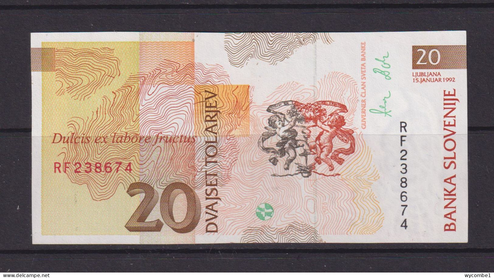 SLOVENIA -  1992 20 Tolar UNC/aUNC  Banknote - Slovenia