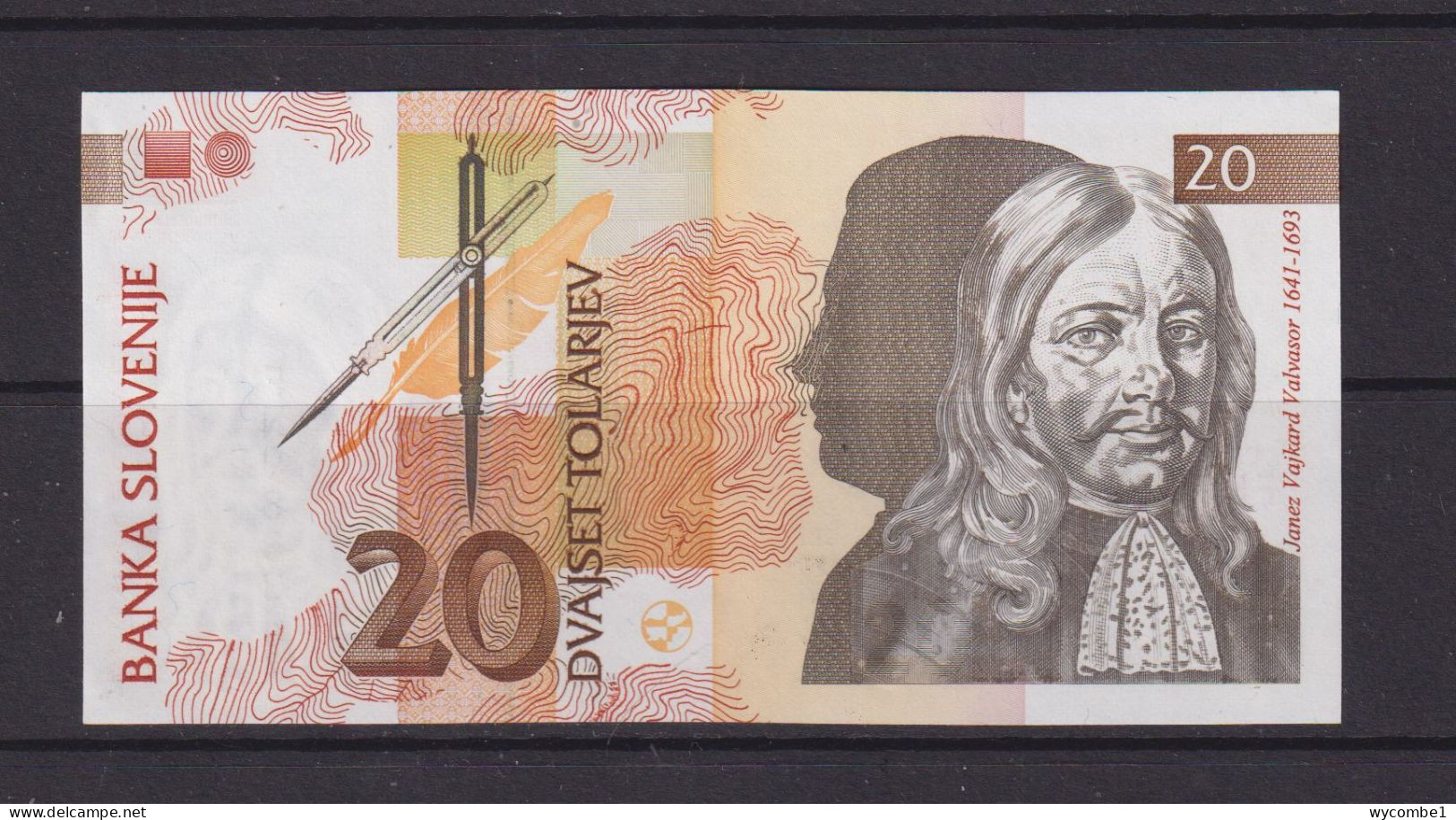 SLOVENIA -  1992 20 Tolar UNC/aUNC  Banknote - Slovenia