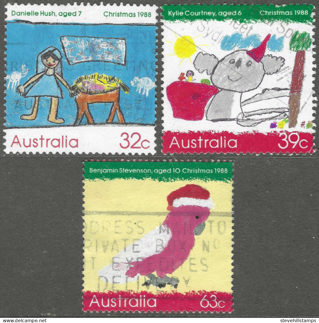 Australia. 1988 Christmas. Used Complete Set. SG 1165-7 - Gebraucht