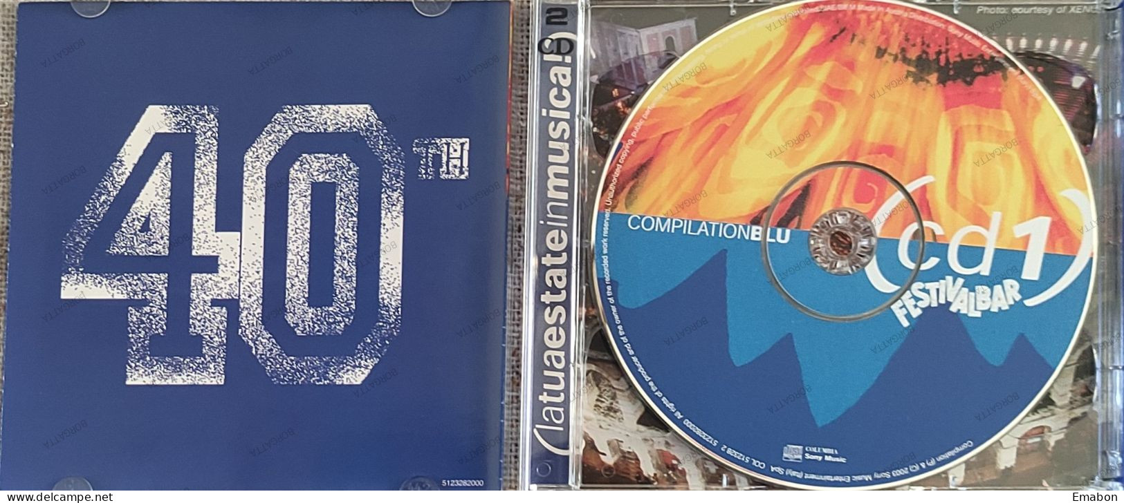 BORGATTA - ITALIANA  - 2 Cd  FESTIVALBAR 2003 - COMPILATION BLU - SONY MUSIC 2003 - USATO In Buono Stato - Otros - Canción Italiana